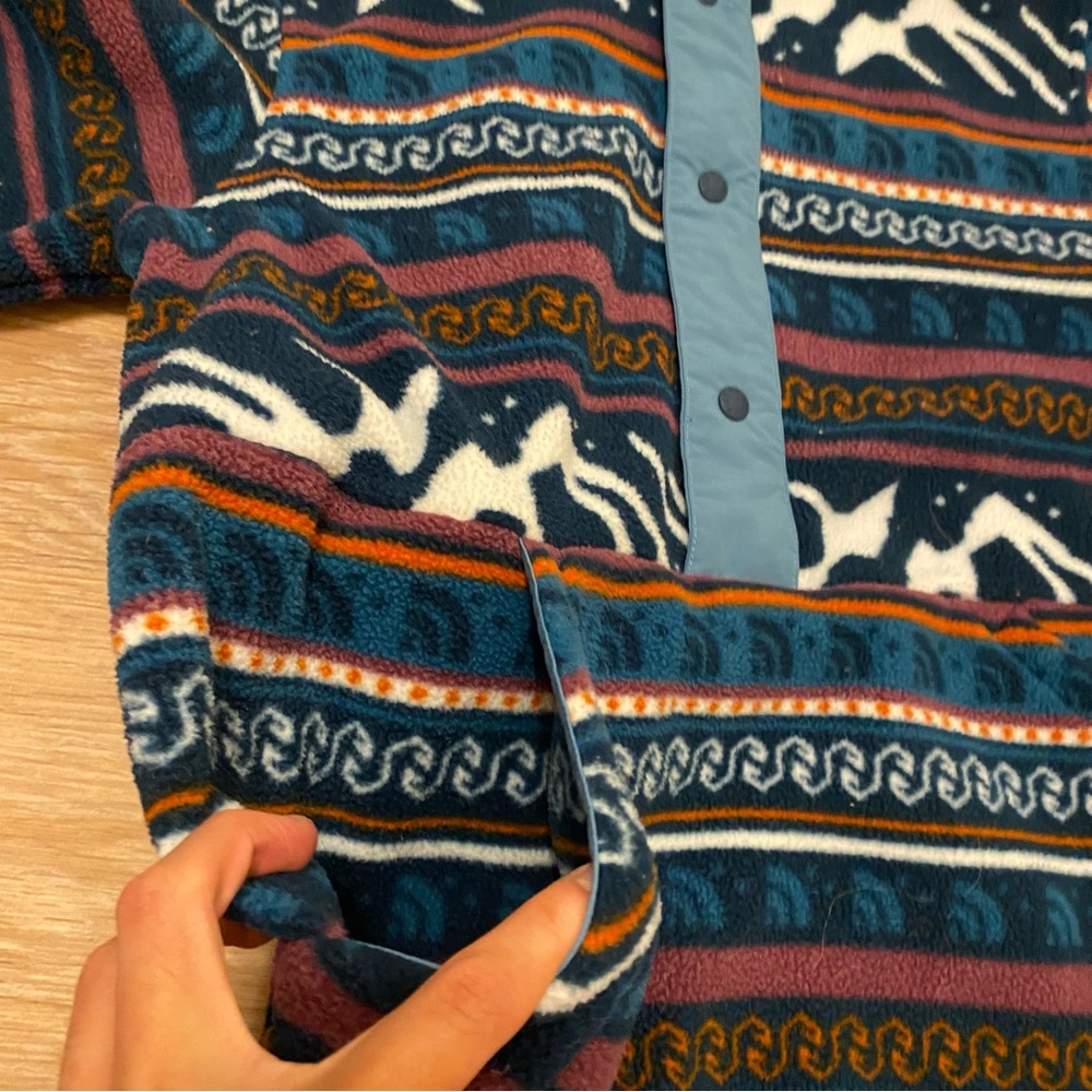 North Face Carbondale Fleece 1/4 Snap Button Jacket Men’s Medium Aztec Monterey - Picture 3 of 7